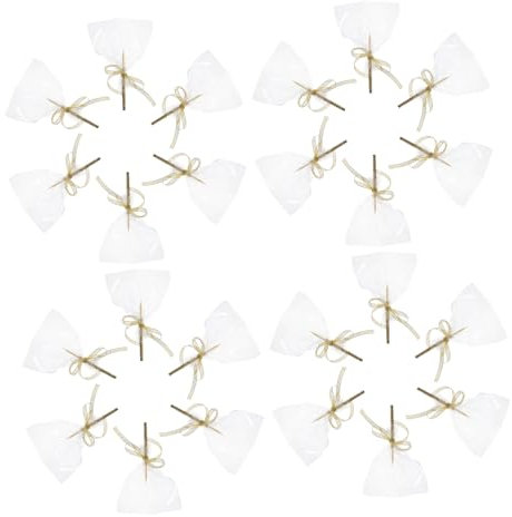 TOYANDONA 24stücke Goldene Cake-pop-stäbchen Aus Holz Mit Glitzer Mit Tüten Und Bandrolle Für Süßigkeiten Feiertags-partygeschenke Geburtstage Hochzeiten Und Feiern