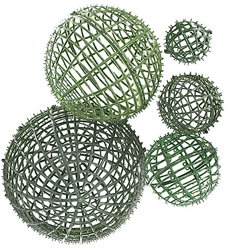 DECHOUS 5 Stück Graskugel Rahmen Künstliche Pflanzenrosen Künstliche Blumen Kunstrasen Künstliche Pflanzen Für Outdoor Formschnitt Kugel Kugel Künstliche Buchsbaumkugel