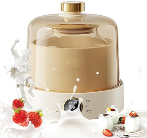 Yaourtière, 1 L entièrement Automatique avec Chauffage et minuterie PTC à température constante, Fermentation à 360 °, yaourtière Ultime pour Yaourt Bio Maison, fromagerie