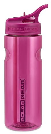 Polar Gear Aqua Grip Water Bottle – BPA-Free Reusable Water Bottles With Straw – 650ml Sports Water Bottle Perfect for Gym, Cycling & Work, Berry