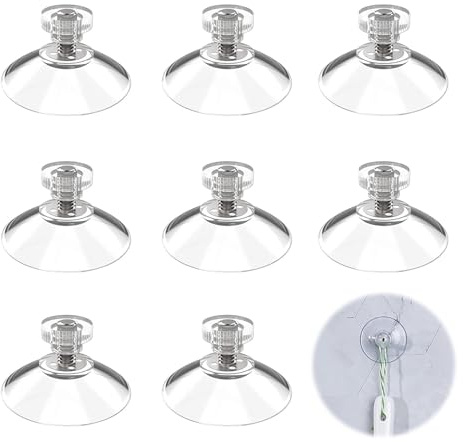 8er-Pack Saugnapf,41mm SaugnäPfe,Transparent SaugknöPfe,Stanzfrei Saugnapf Mit Gewinde,Mit Gewinde Und Mutter,Superstarker Saugnapfhaken,Geeignet FüR Fenster,Auto,Dekoration,AufhäNgen
