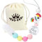 Personalisierter Schnuller mit Namen | Personalisierter Schnullerclip | Geschenk für Neugeborene und Jungen | Glitzer Schnullerzubehör mit Namen (0-6 Monate) (Einhorn)