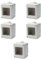 5 Scatole a montaggio esterno, 2 Moduli/posti, Compatibile con Vimar Plana, IP40 per interno, Grigio, Custodia, Contenitore da parete porta frutti, per interruttori/prese, con passacavi