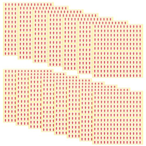 M METERXITY 1-Set Kleiner Pfeil Aufkleber 0.5 x 0.4 Zoll/ 13 x 9 mm PVC Wasserdichte Selbstklebende Rechteckige Pfeil Etiketten Für Produktprüfung Defekt Markierung [Rot 2700Stk]