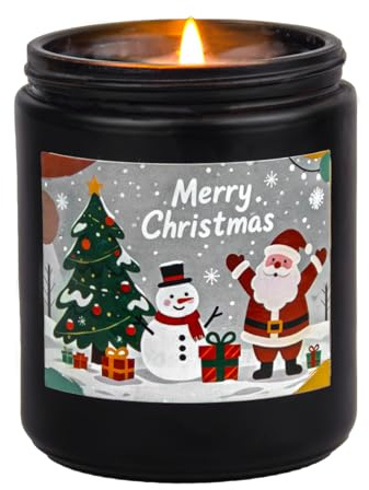 Wanameily Freesie Duftkerzen im Glas | Weihnachtskerzen mit Merry Christmas-Spruch | Natürliche Sojakerze 200g (7oz), 55h Brenndauer | Geschenk für Weihnachten und Geschenke