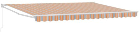 vidaXL Einziehbare Markise Mehrfarbig 450 x 300 cm, Garten & Terrasse, Moderner rechteckiger Sonnenschutz, UV-beständige Materialien, ausziehbares Sonnendach