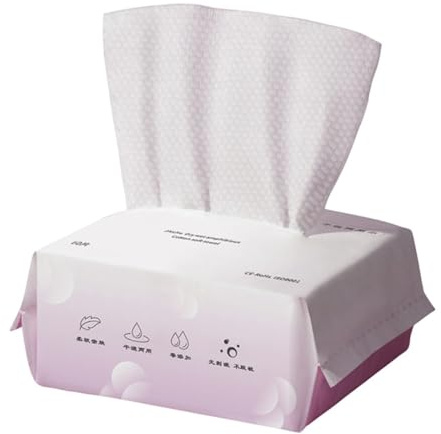 DEARMAMY Disposable Face Wipes Pack Multi-purpose Wet Dry Makeup Remover Pads Soft Lightweight Towels for Travel Home Personal Care