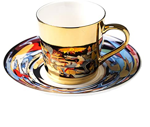 Coffee Mug, Cups And Mugs Mirror Reflection Coffee Mugs Glass Tea Water Cups Creative Coffeeware Drinkware(Orange)