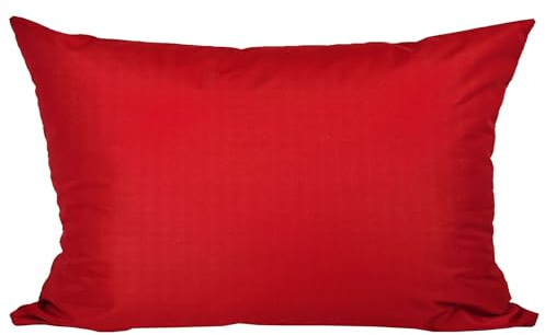JACK 30x50cm Outdoor Lounge Kissen Dekokissen inkl. XXL-Füllung Wasserabweisend Sitzkissen Garten Stuhl Lotus Effekt, Farbe:Rot