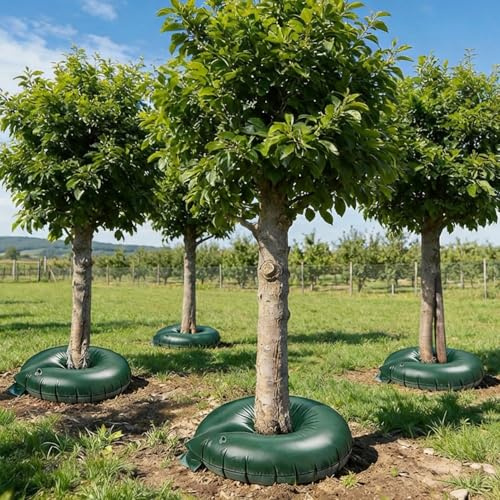 Ideoon 4er-Set Baumbewässerungsring 55L für Sträucher & Bäume – Bewässerungsbeutel aus robustem PVC – UV-beständig – für Stammumfang bis 30 cm – Tröpfchensystem