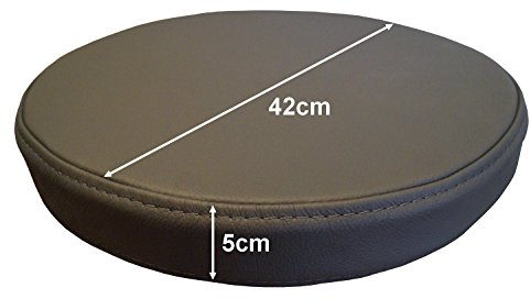 Quattro Meble Runde Dunkelgrau Echtleder Sitzkissen Lederkissen Sitzpolster fur Barstuhl Barhocker Sessel Stuhle Bank doppelt genähtes Echt Leder Kissen Sitzauflage Auflage (Durchmesser 42 cm)