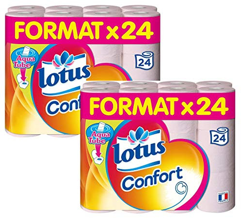 LotusConfort Toilet Paper 2-Ply Pink 24 Rolls