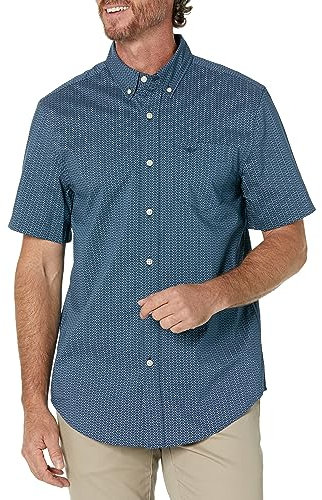 Dockers Herren große kurzärmelige Komfort-Flex-Shirt Hemd mit Button-Down-Kragen, Ozeanblauer Druck, 3X