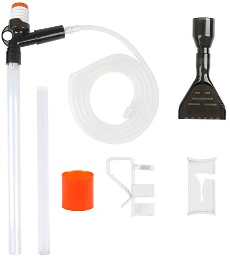 BUYGOO Aquarium Gravel Cleaner Automatic Fish Tank Water Changer Aquarium Vacuum Siphon Pump with Extra Long Tube(2.07m) + Glass Scraper, Adjustable Fish Tank Vacuum Cleaner Water Filter