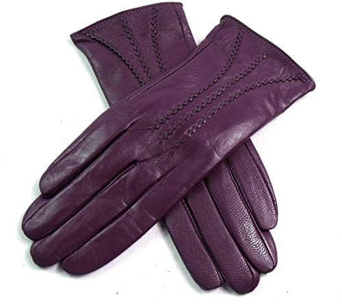 LE Leather Emporium - Guanti da donna in vera pelle Viola 90