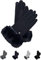 AKAROA ESTD 2019 Damen Handschuhe Liz, Touchscreen Handschuhe, extra weiches Teddyfutter, elastisches Jerseymaterial, Kunstfellstulpe, 100% vegan, marineblau, M/L