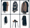 RSR Hangers Kleiderstange Garderobe Kleiderschrank Industrial Design für die Wand | Höhe: 210 cm x Breite: 310 cm | Schwarz | Wandmontage | Wandgarderobe | begehbarer Kleiderschrank