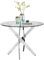 GOLDFAN Ronde Table de Salle à Manger en Verre Trempé Moderne,Une Petite Table à Manger de Cuisine 80cm Argent Table pour 4 Personnes Salon Bureau,Argenté