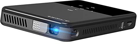 Mini Proiettore Portatile Tascabile LED Supporta Full HD, DLP Videoproiettore con Batteria Ricaricabile, Correzione Verticale Automatica e Pulsante a Sfioramento, Proiettore per Home Theater