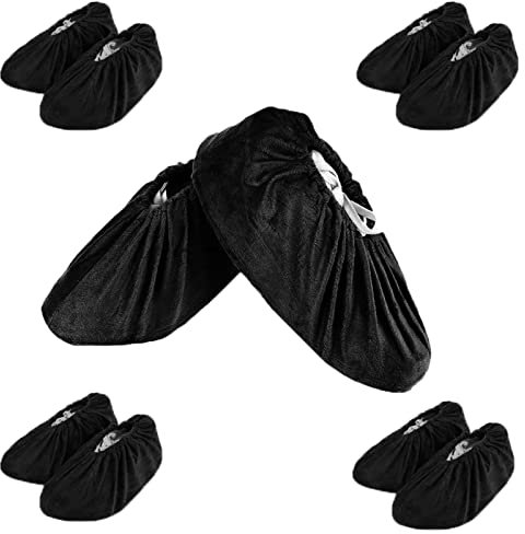 SIVENKE 5 Paires Couvre-Chaussures Homme Femme Surchaussures lavables (Noir)