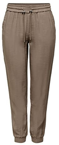 ONLY Pantalones clásicos para Mujer ONLKELDA-Emery de Cintura Media Pantalones de Corte Normal, Nogal, 38W / 34L