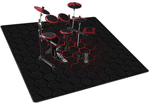 QQDD Tappeto per Batteria Tappetino per Batteria Tappeto a Tamburo Quadrato Antiscivolo Tappeto Drum Carpet per Batterie Acustica elettroniche Snare Drum Tappetino Insonorizzato (120CM × 120CM)
