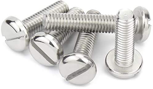 CONPHERON Rundkopf Schlitzschrauben Edelstahl Maschinenschrauben Befestigung Werkzeug M6×20mm, 10 Stück