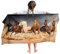 Ulticool – Handtuch Pferde Galopp Sand – Kind Mädchen Junge – Schnelltrocknendes Badetuch Mikrofaser – 140 x 70 cm – für Reisen Fitness Gym Sport Spa Yoga – Beige Braun
