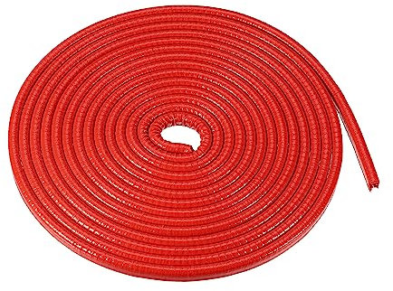 X AUTOHAUX Car Door Edge Guard, 16.4ft U Shape Rubber Trim Universal Red