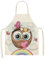 Kittelschürze Mädchen Eule Regenbogen Kittelschürze Damen Baumwolle und Hanf Kochschürze Einstellbar Schürze Mann Langlebig Küchenschürze Damen Kinderschürze Atmungsaktiv Küchenschürze 55x68cm