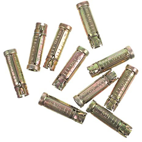 Hemobllo 10pcs Steel Concrete Knurled Drop Anchors for Durable Expansion Bolt Sleeves for Solid Concrete Masonry and Natural Stone Installation