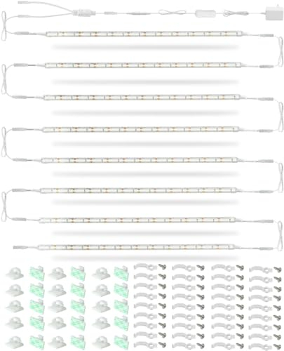 Cefrank LED-Beleuchtungsset für Regale, 8 aneinanderreihbare 30cm-Streifen,20W 2000lm, Flexibel & Langlebig für Bücherregale, Schränke, Vorratskammern (Weiß)