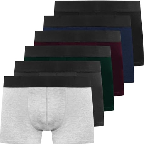 YouShow Boxershorts Herren 6/12er Pack Baumwolle Unterhosen Männer Stretch | 95% Baumwolle, weich und hautfreundlich, elastischer Bund, kein Hochrollen am Bein, etikettloses Design