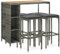 NITCA 5-TLG Rattan Bartisch mit Barhocker, Garten-Bar-Set Poly Rattan, Gartenbar Set für Terrasse und Balkon, UV-beständiges Polyrattan, wetterfeste Gartenmöbel - grau