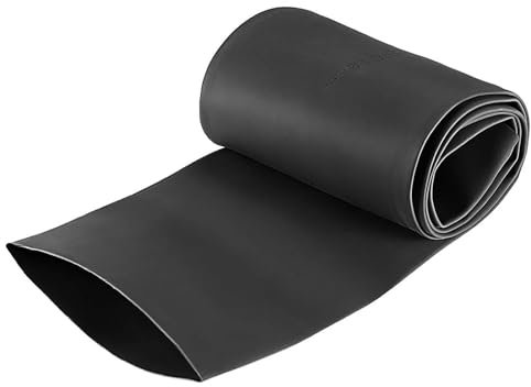 TOP-VIGOR Guscio Termorestringente 60mm con - Tubo Termorestringente 1m, Rapporto 2:1 per Isolamento Elettrico, Riparazioni Cavi, Connettori Elettrici, Nero