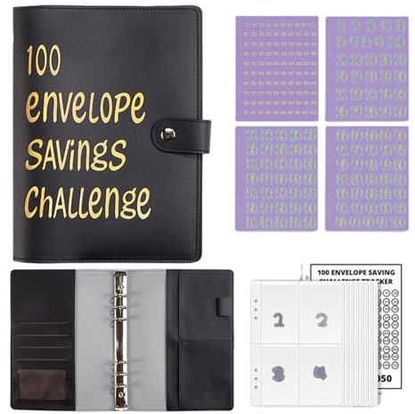 100 Umschlag-Challenge-Ordner - Umschläge Herausforderung Zum Geldsparen, Geldspar-Challenge-Kit, Spar Challenge Für Budgetplaner