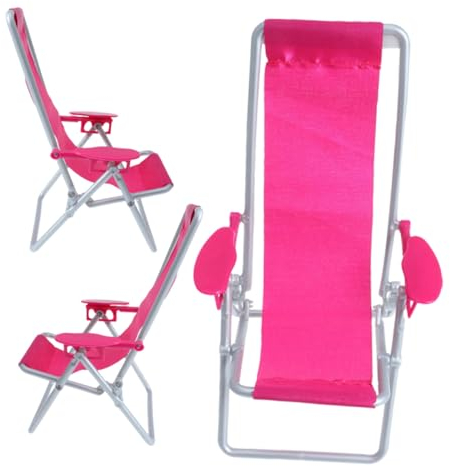 BESTonZON 3stücke Miniatur-strandstuhl Klappbar Mini-Stuhl Lounge-Sessel Modell Stabil Und Langlebig Faltbar Für Mini-Haus Geeignet Für Dekoration Und Spielzeug