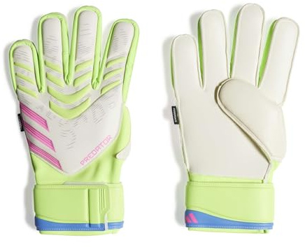 adidas Match Unisex Fingersave Torwarthandschuhe, White/Clear Lemon /Light Pink, 11.5
