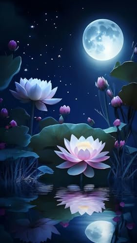 ZHUMUTO Diamond Painting Groß XXL Bilder Set Erwachsene,70x40 CM/27,5x15,7 Zoll Mond A,5D Diamant Painting Bilder Erwachsene mit Zubehör Für Wohnzimmer Dekoration