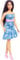 Barbie Fashionistas-Puppe Nr. 231 mit violettem Haar, trägerlosem Denim-Kleid mit Schmetterlingsdruck mit rosa Gürtel und Stiefeln, HYT89