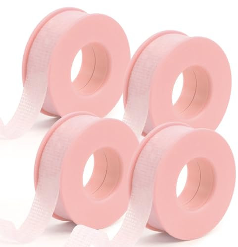 Obeyalash 4 Rollen Rosa Wimpern Tape Micropore Tape Wimpernverlängerung Band Wimpern Isolations Klebeband Lash Tape 0,5 Zoll x 15.7 Yards