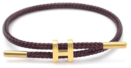 Geflochtenes Damen Armband – Schönes Weihnachtsgeschenk für Frauen & Freundinnen | Verstellbarer Armreif, Segeltau Freundschaftsarmband, Charm Schmuck für besondere Anlässe (Braun)