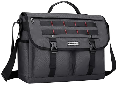 WITZMAN Messenger Bag Herren UmhäNgetasche Nylon Lässige Schultertasche Herren Groß Crossbody Bag für Geschäftsreisen (B701 Silbergrau)