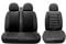 OMAC Sitzbezüge Schonbezüge kompatibel mit VW T6 T6.1 Transporter 2015-2024 Schwarz 2+1 Vorne
