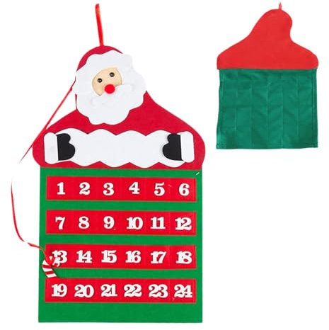 Krippenadventskalender | Stoff Krippe Adventskalender | Traditioneller Krippenadventskalender | Weihnachten Basteln Adventskalender | Filz 2024 Stoffkalender mit 24 Taschen für Weihnachtsdekoration