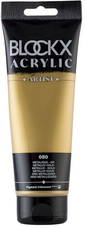 Blockx 61050BXC Acrylique Fine Semi-opaque et Satinée - Métallique - Or Pigment iridescent - 250ml