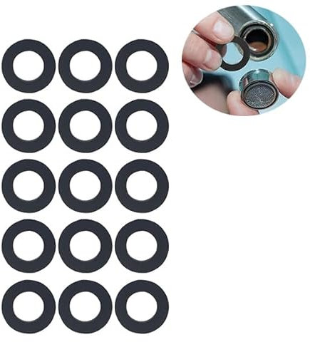 Dolaso 20 PCS Black Rubber Shower Hose Washer Seals, Split Lock Washers, 1/2 Inch, for Shower Head and Hose Connecting Fitting