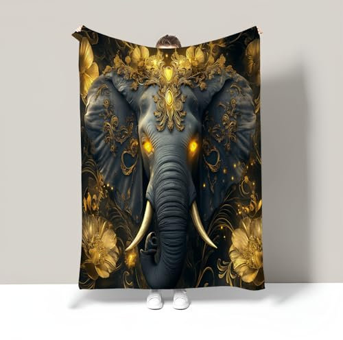 Kuscheldecke 150X200Cm Fantasie Elefanten Flanelldecke Weiche Warme Decke Als Wohndecke Schlafdecke Tagesdecke Oder Sofadecke Mit Luxus Tiere, Kühldecke Zum Schlafen