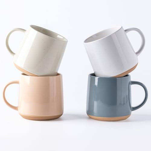 GBHOME Stoneware Mugs Set of 4, 500ml Ceramic Coffee Cup and Mug, Microwave & Dishwasher Safe Tea Cups, Large Mugs for Hot Chocolate Cups