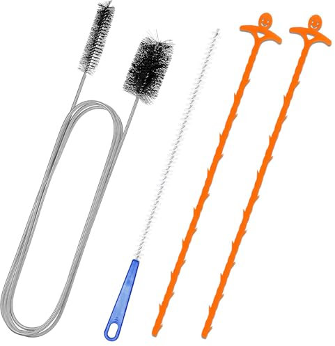 4 PCS Drain Cleaner Tool Set, Sink Unblocker Tools, Multifunctional Plumbing Tools, Drain Unblocker Cleaner Brush Tool, Reusable Shower Drain Unblocker Tool for Bathroom Shower & Kitchen